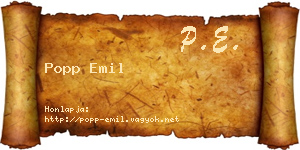 Popp Emil névjegykártya
