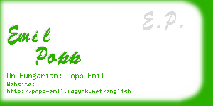 emil popp business card